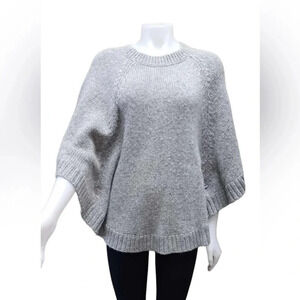 Michael Kors Wool Blend Grey Shimmery Poncho  Size Large